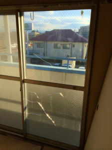 0221施工前,ガラス修理,堺市西区